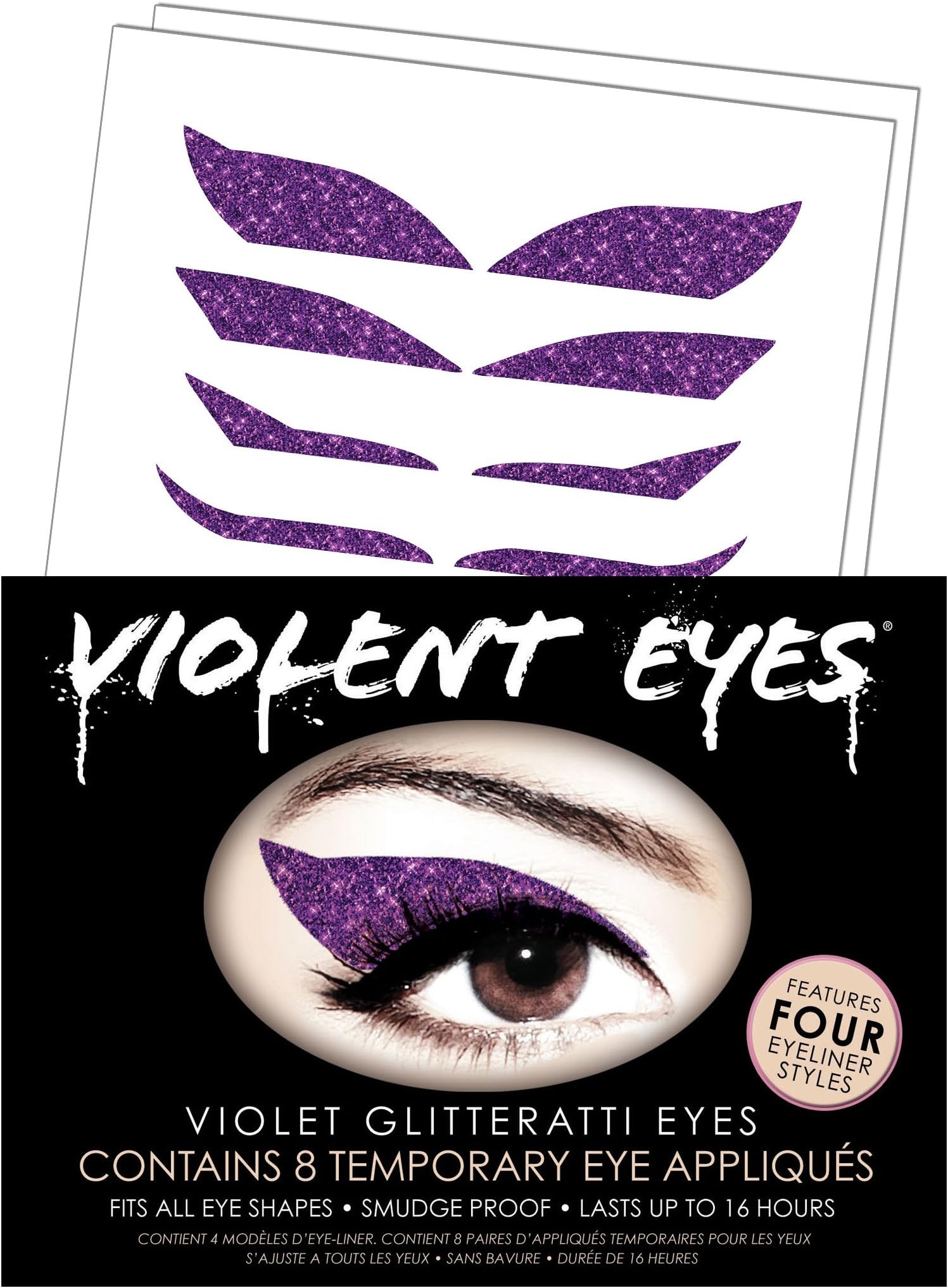 Violent Eyes - The Violet Glitteratti - Set of 8 Temporary Eye Appliques