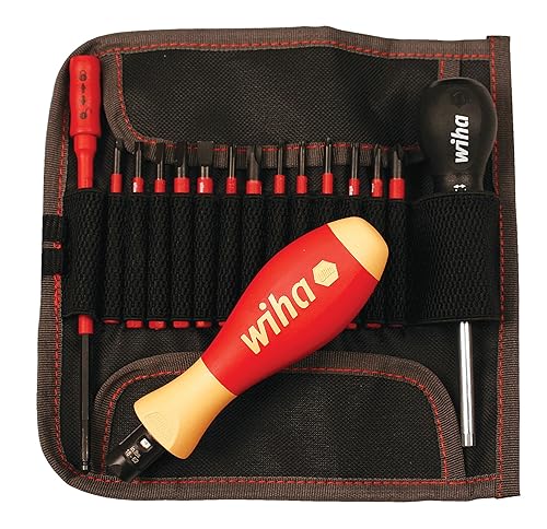 Wiha 28792 Juego de controlador de control de par aislado de 16 piezas y cuchillas delgadas