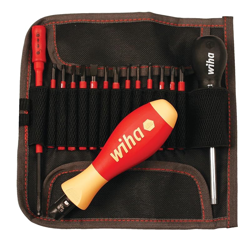 Kit de Chave de Torque Isolada Wiha 28792 TorqueVario-S com Lâminas SlimLine, 1000 V VDE, 16 Peças