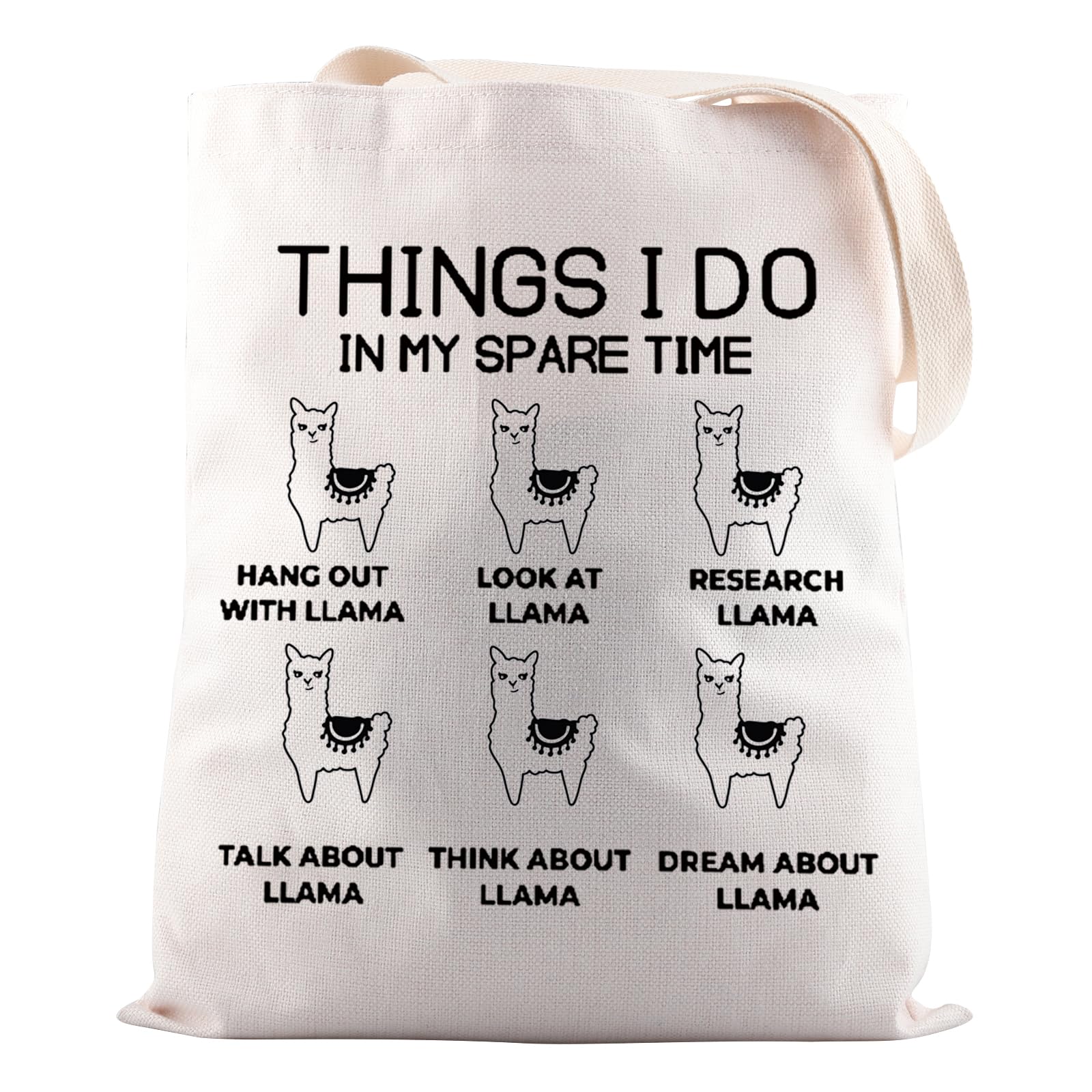 JNIAP Llama Lover Gift Things I Do In My Spare Time Llama Tote Bag Wildlife Farm Gift
