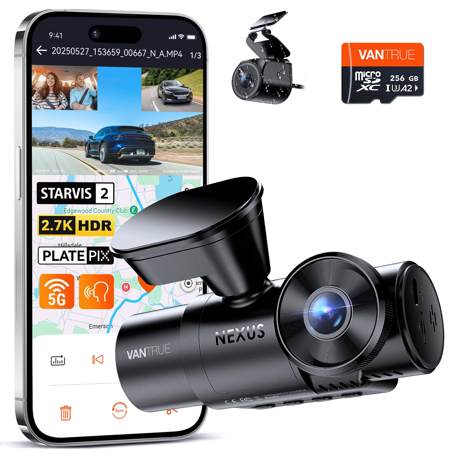 Amazon.com: 【Bundle: Vantrue N4S Dash Cam + 256GB microSD Card
