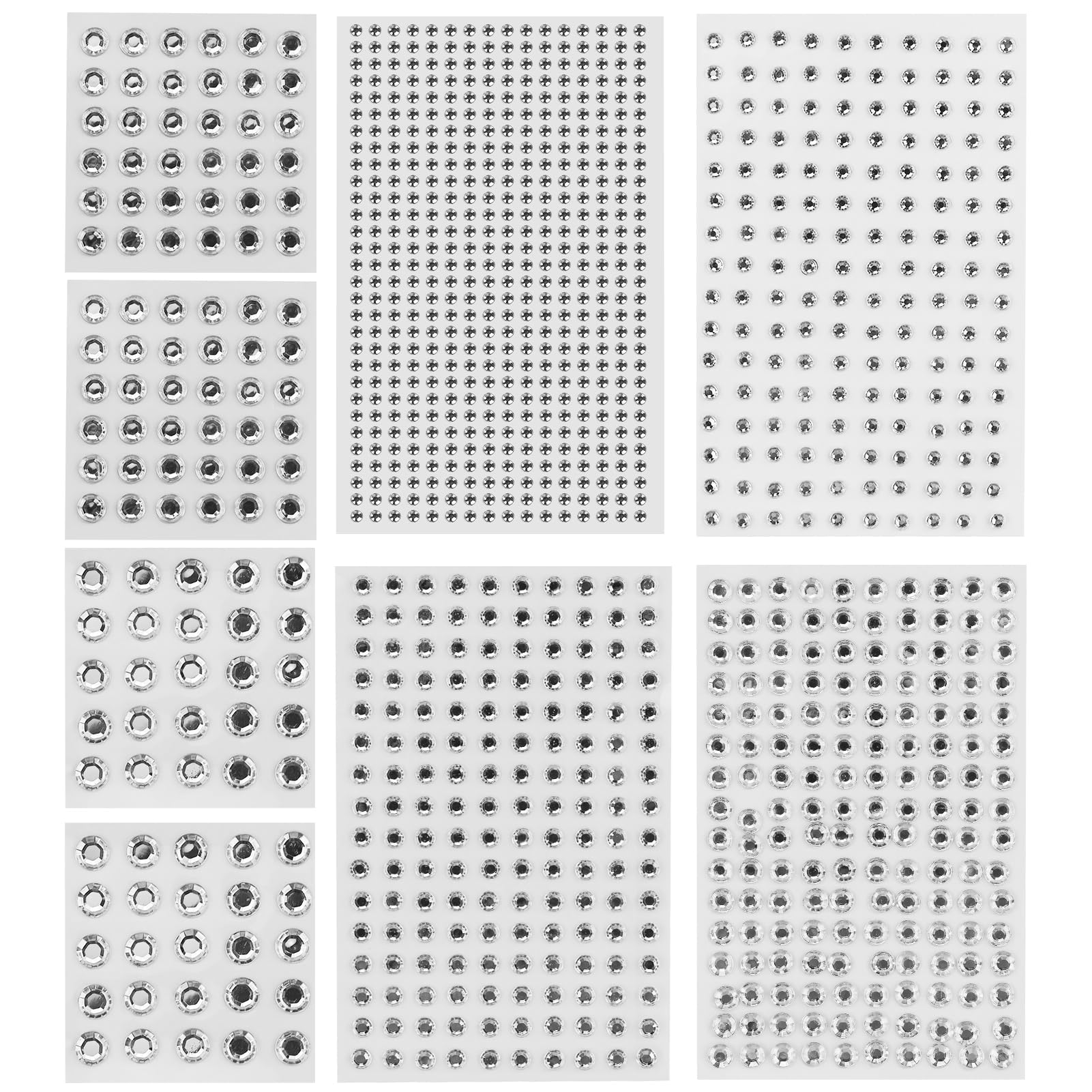 HXMJIED 3232 Pcs Rhinestone Stickers - Crystal Gem, Clear Rhinestone, Self-Adhesive