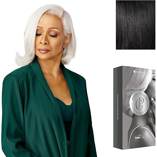 Sensationnel Platinum Glow 13X6 Wig - Jasmine Lacefrontal Glueless human hair blend Preplucked Hairline (1 JETBLACK)