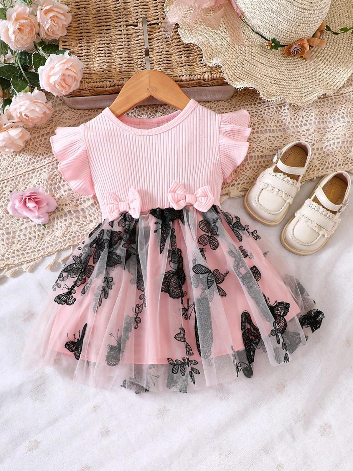GLAM PALACE Cute Baby A-Line Dress with Round Neck - All Over Print, Polyester, Knee-Length 4 81ESkwiFP2L. SL1500