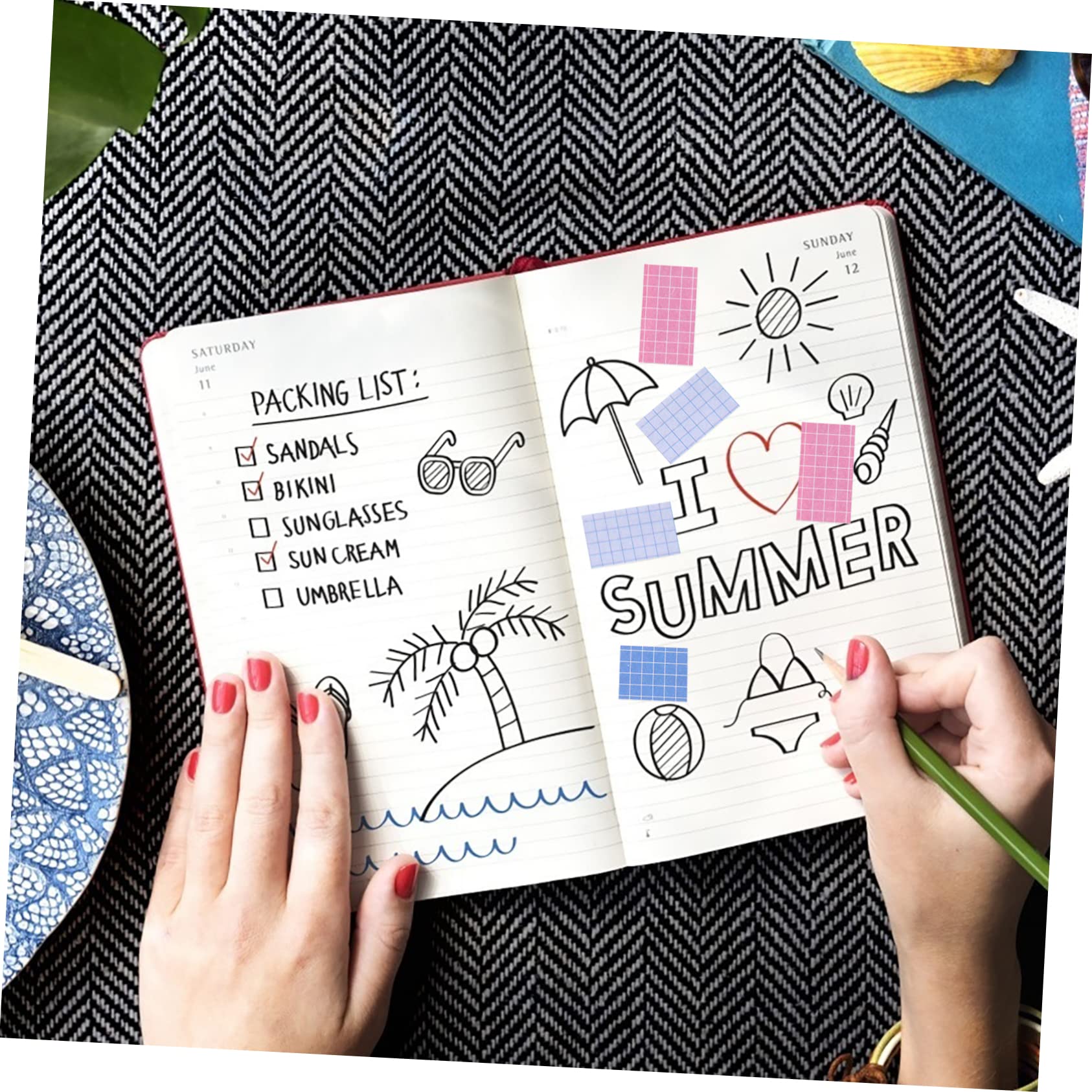 SHINEOFI 28rotoli Nastro Adesivo Decorativo Carta Motivo Per Scrapbooking e Per Decorazioni Di Diari e Articoli Di Cancelleria