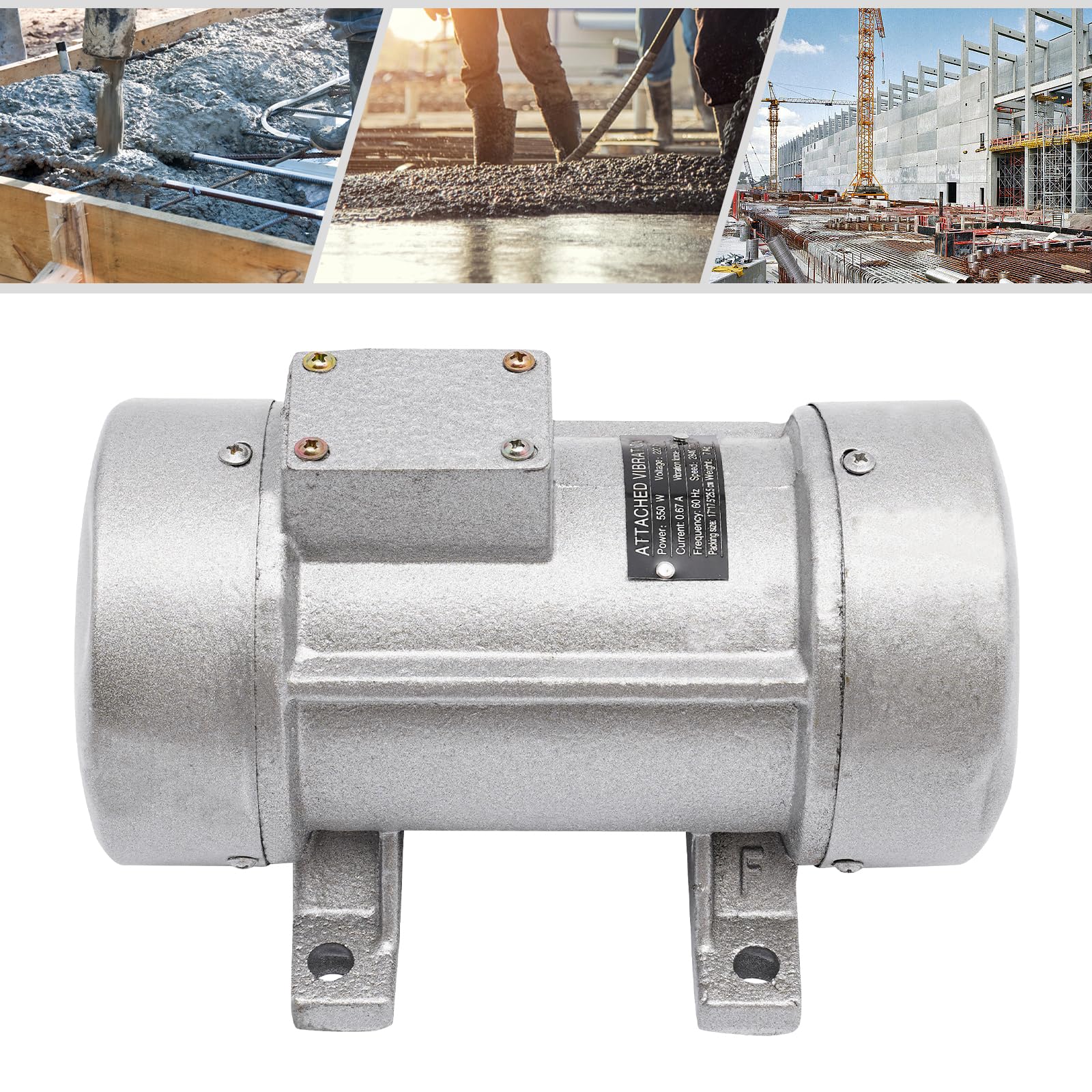 Vibrationsmotor 550W, Betonrüttler 230V – Hochleistungs Betonverdichter & Rüttelplatte mit 2840rpm Für Betonmischer, Bau, Mining, Metallurgy, Coal, Electricity