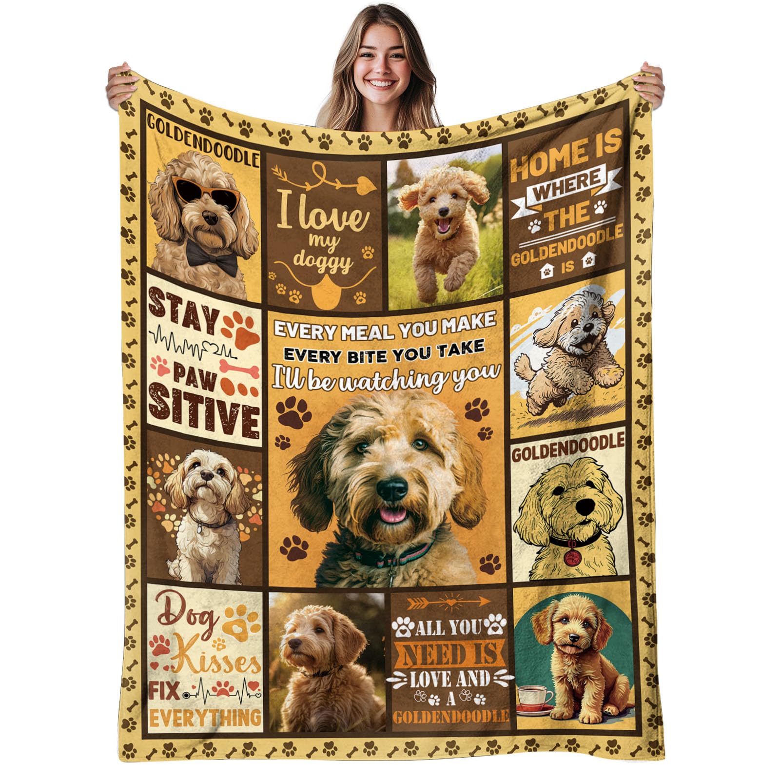 REETOOK Dog Blanket for Dog Lovers, Warm Flannel Blanket Gift for Kids and Teens, Cozy Pet Blanket, Birthday Gift Blanket for Teens, for Couch or Bed, Holiday, 40x50