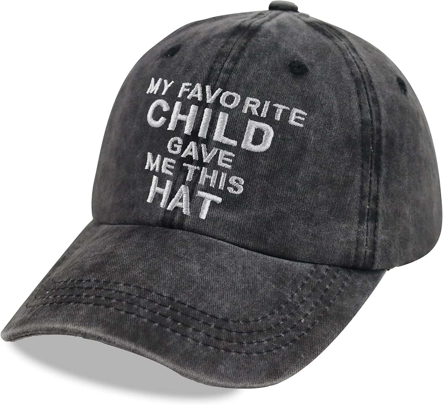 Best Dad & Mom Gifts from Daughter, Son, Kids, My Favorite Child Gave Me This Hats for Men Women, Adjustable Embroidered Wash Cotton Baseball Cap, Birthday Gift Ideas for Mother Father Grandpa Grandma