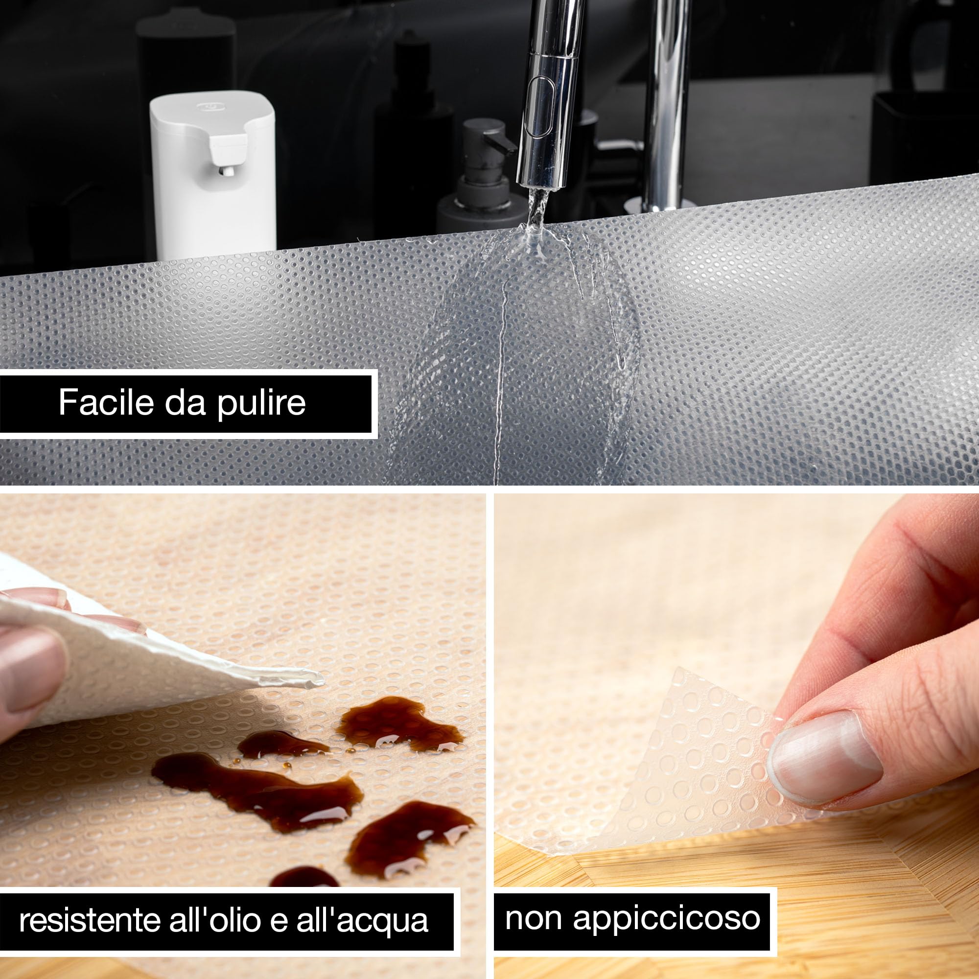 Moritz & Moritz 4x Rivestimento Cassetti Cucina largo 50x150 cm - Tappetino antiscivolo Cucina - Come proteggi Cassetti Cucina Cassetti o Armadi - Incl. 20 adesivi per Lavagne