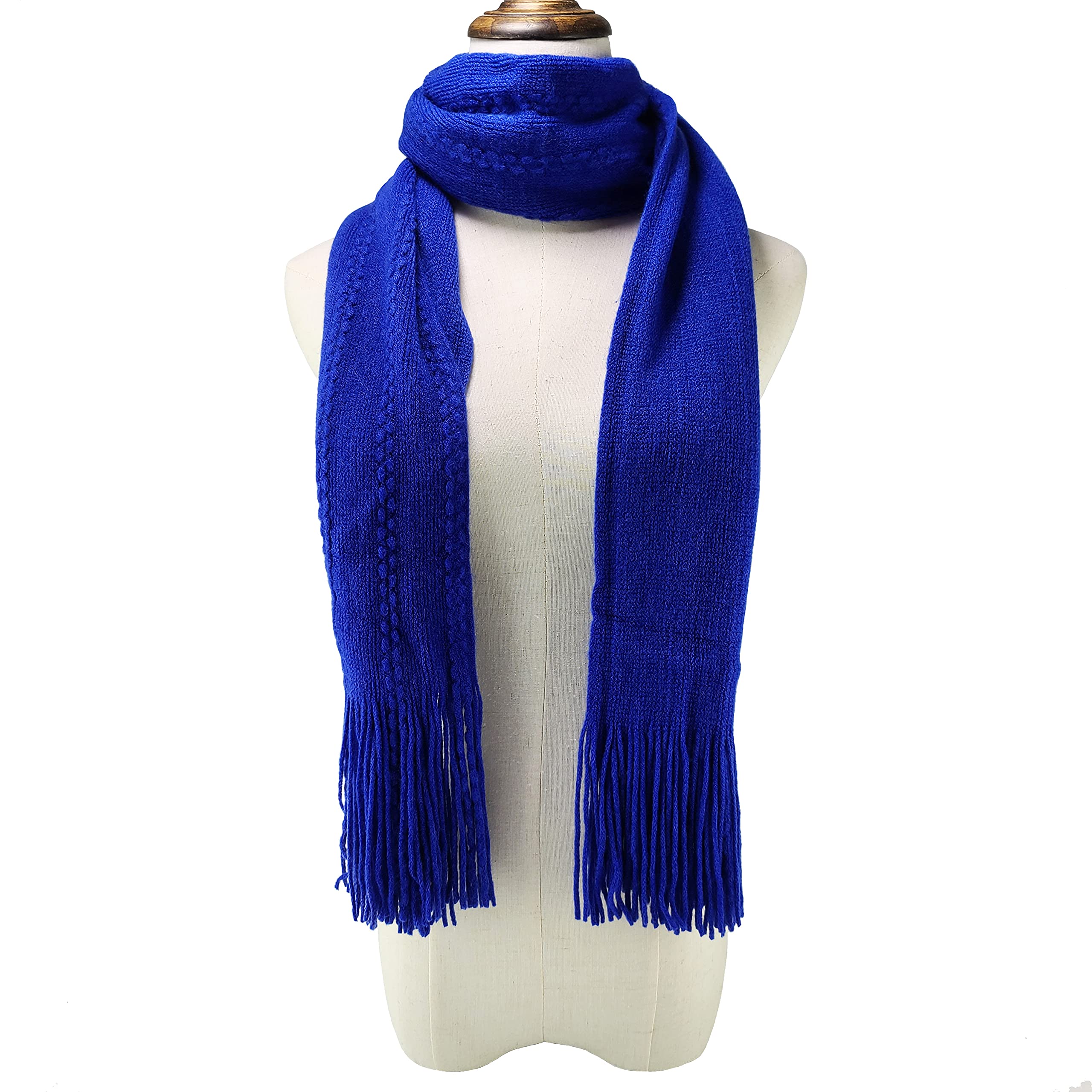 BRUCERIVER Sciarpa e guanti da donna a maglia con funzione touch screen cashmere sensazione cavo design (Royal Blue Touchscreen)