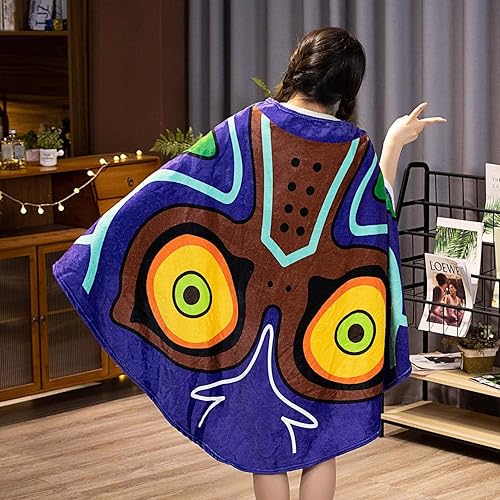 Miniatura 3 de Zelda - Manta de felpa estilo planeador para cosplay, de 60 pulgadas de largo y 43 pulgadas de ancho (azul oscuro)