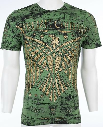 Miniatura 4 de Xtreme Couture by Affliction Camiseta para hombre Connect Eagle Wings Verde