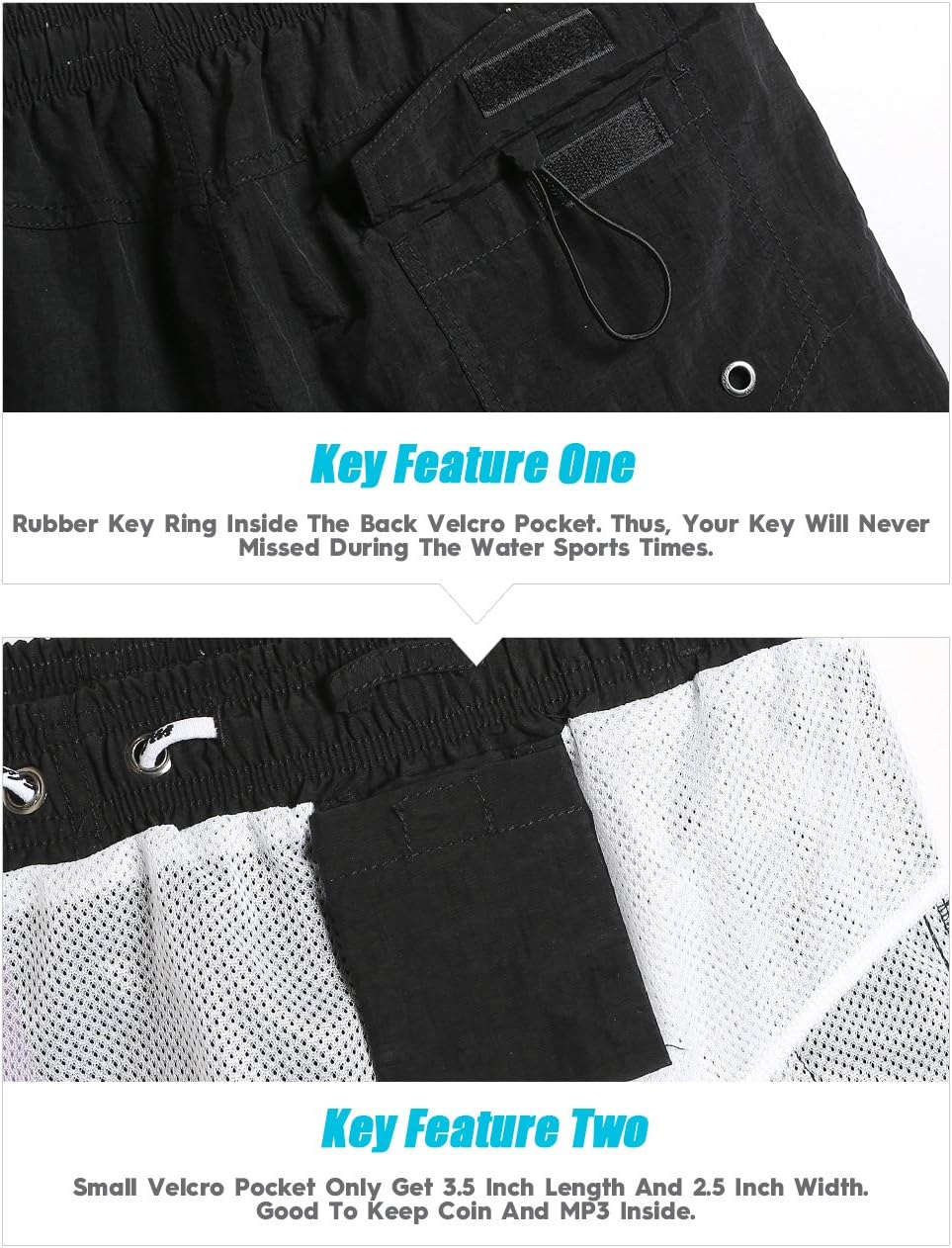 maamgic Mens Swim Trunks 5" with Mesh Lining Quick Dry Bathing Suits for Men Swim Shorts Swimwear - Image 3