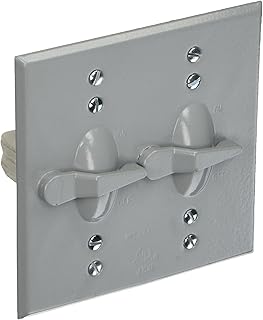 Morris 37291 Switches 2-Gangs Weatherproof Toggle Switch Cover, Grey