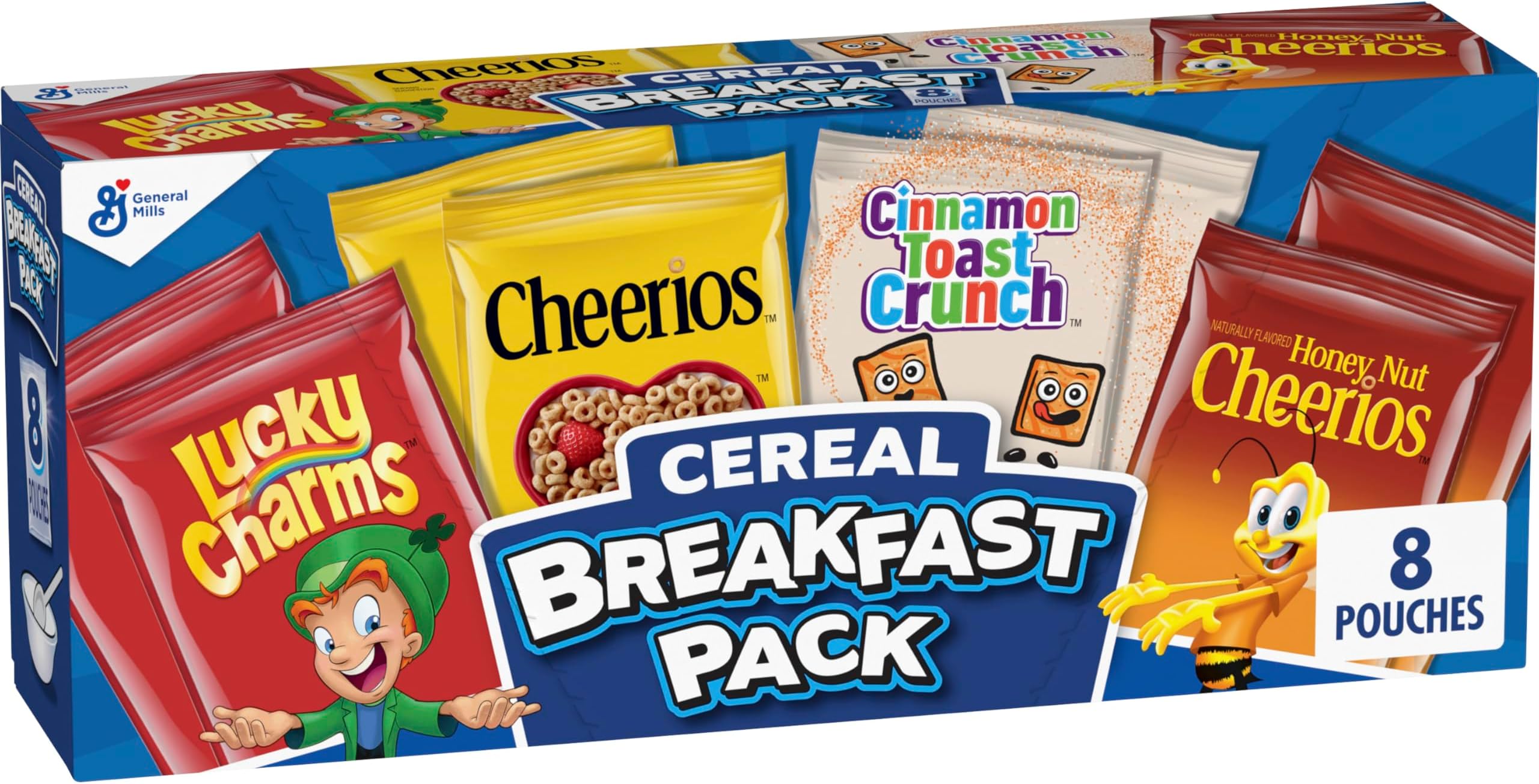 General Mills Breakfast Pack Cereal Multi-Pack With 8 Varieties, 9.14 oz