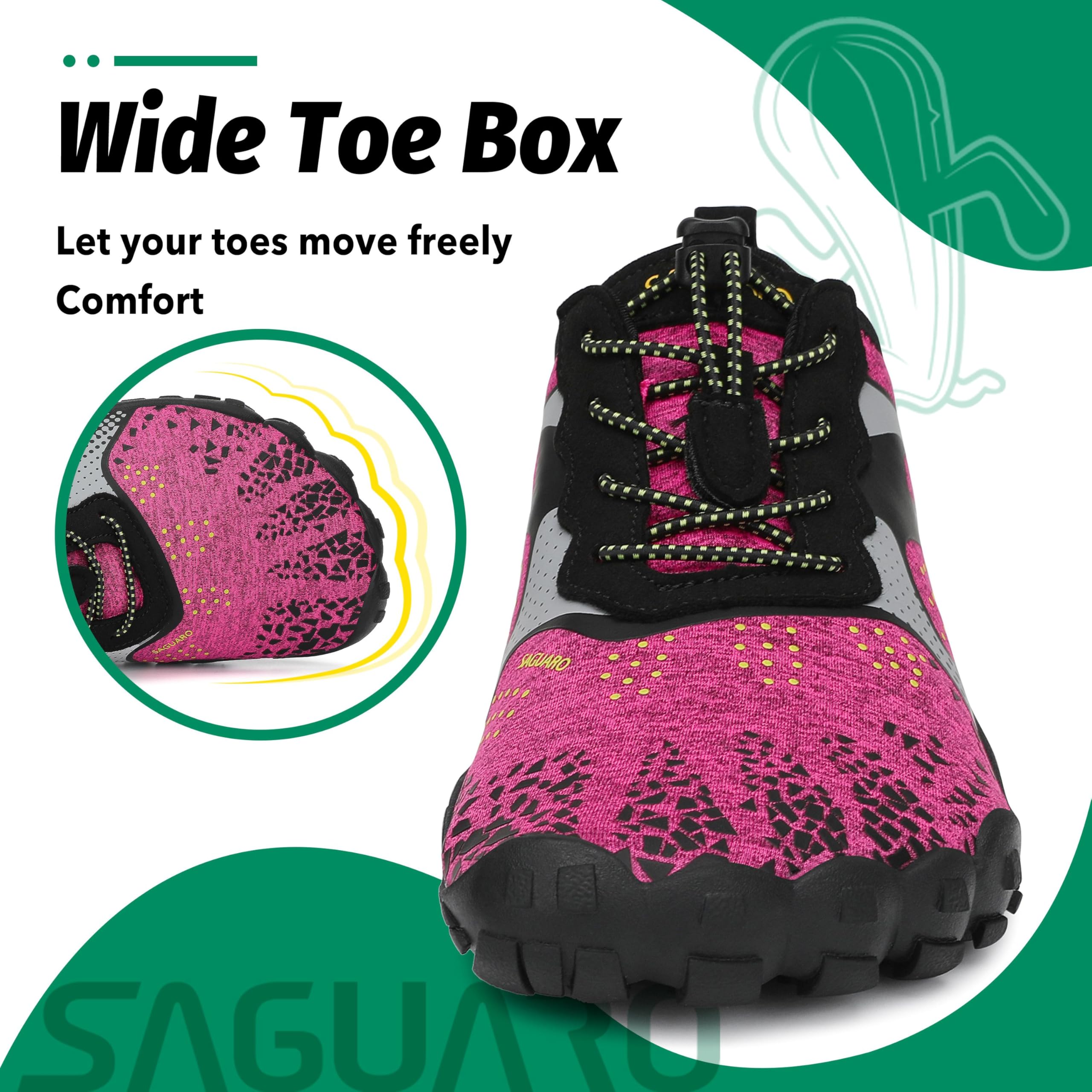 SAGUARO Scarpe Barefoot con Dita per Trekking Trail Running Ginnastica, 36-48