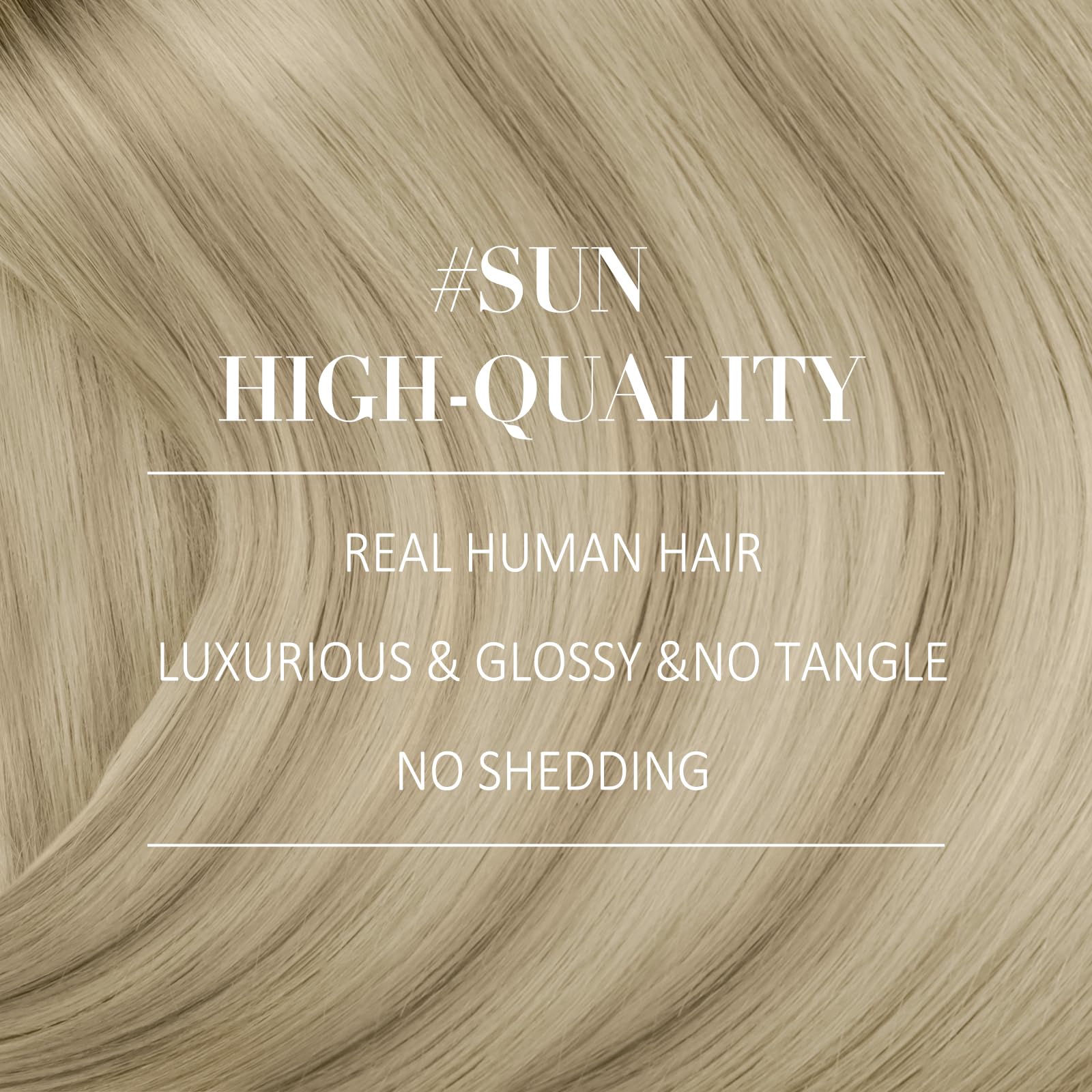 YoungSee Clip in Hair Extensions Real Human Hair Blonde 20 inch Real Hair Extensions Clip in Ash Blonde Ombre Sunkissed Blonde Clip in Extensions for Beginner 120g Long Straight 7pcs Smooth - Image 2