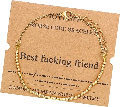 JoycuFF - Pulseras con código morse para mujer, regalos motivacionales de joyería para amiga, mamá, hermana, hija, tía, abuela, compañera de