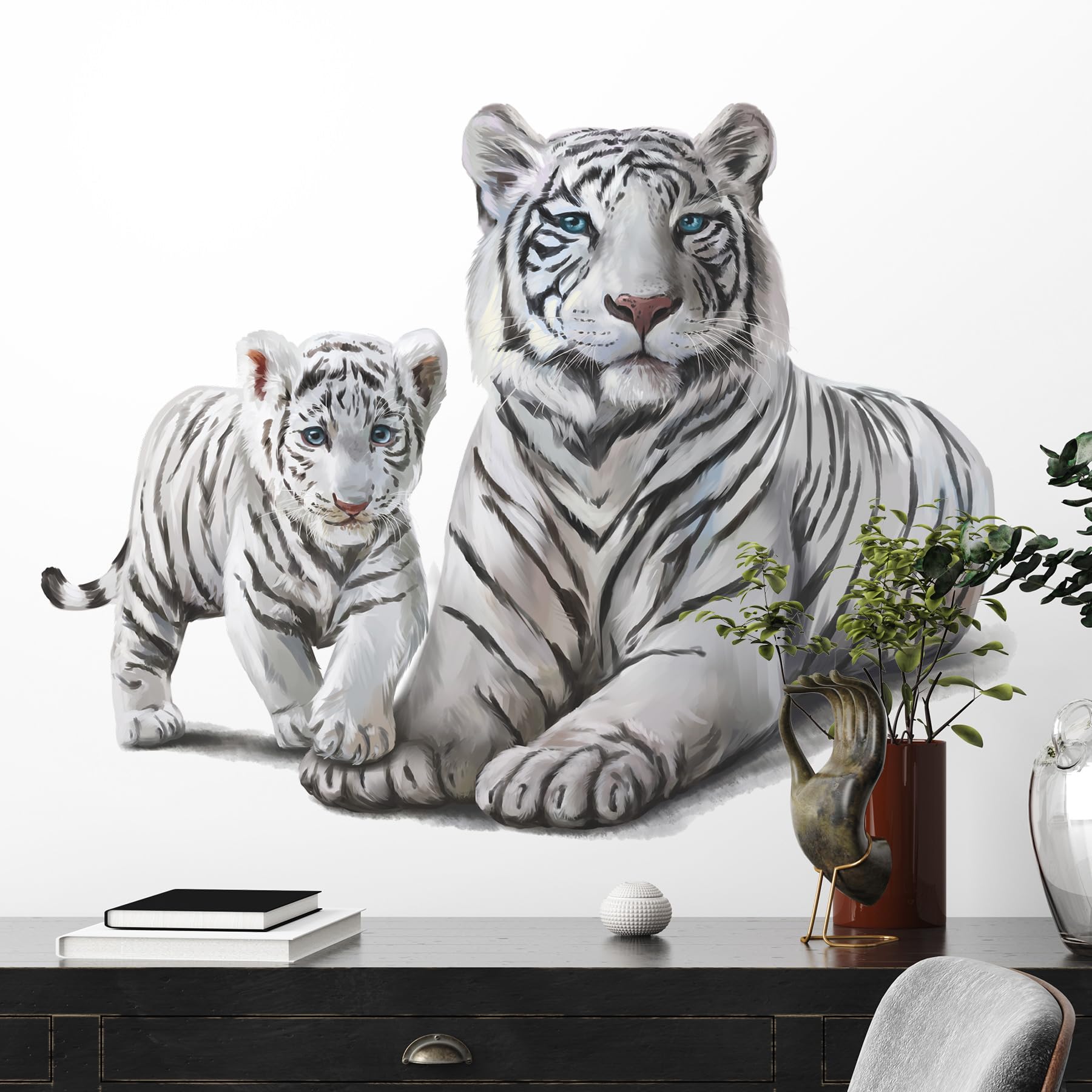 RoyoLam Lifelike Little Tiger Wall Decal – Removable Peel & Stick Nursery Animal Wall Sticker – Fun Kid's Room Decor
