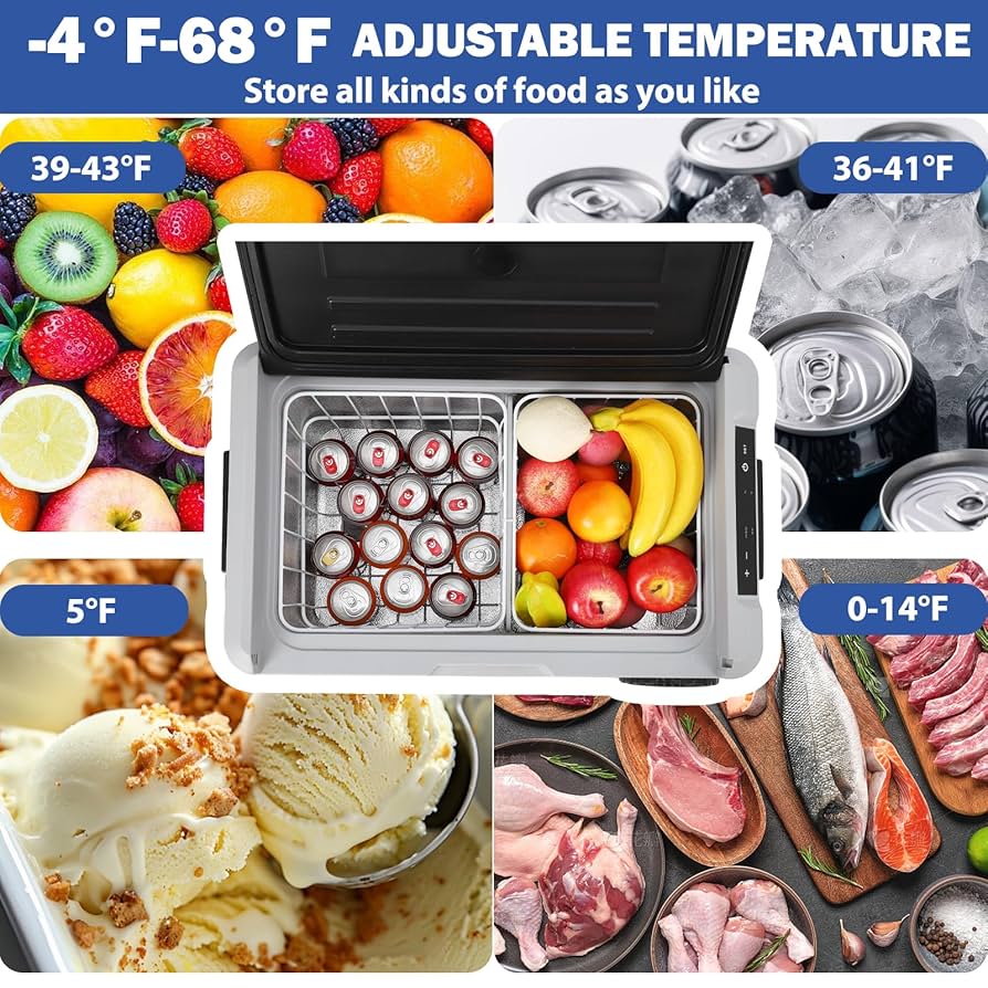 （スノー）-Portable- bme6fzu Costway 1.5 cu. ft. Portable Car Freezer with -4°F~68°F for