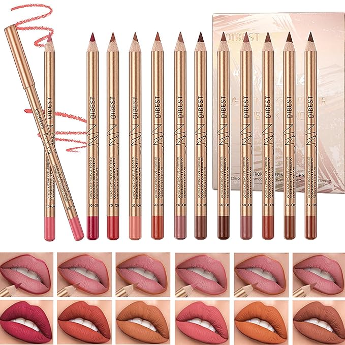 12 Colors Lip Liner Set, Brown Pink Red Series Lip Liners, Plump Nude Lip Shape No Smudge Longwear Smooth Lip Pen Waterproof Lipstick High Pigmented Natural Lip Makeup Pencil 12 Colors Lip Liner Set, Brown Pink Red Series Lip Liners, Plump Nude Lip Shape No Smudge Longwear Smooth Lip Pen Waterproof Lipstick High Pigmented Natural Lip Makeup Pencil