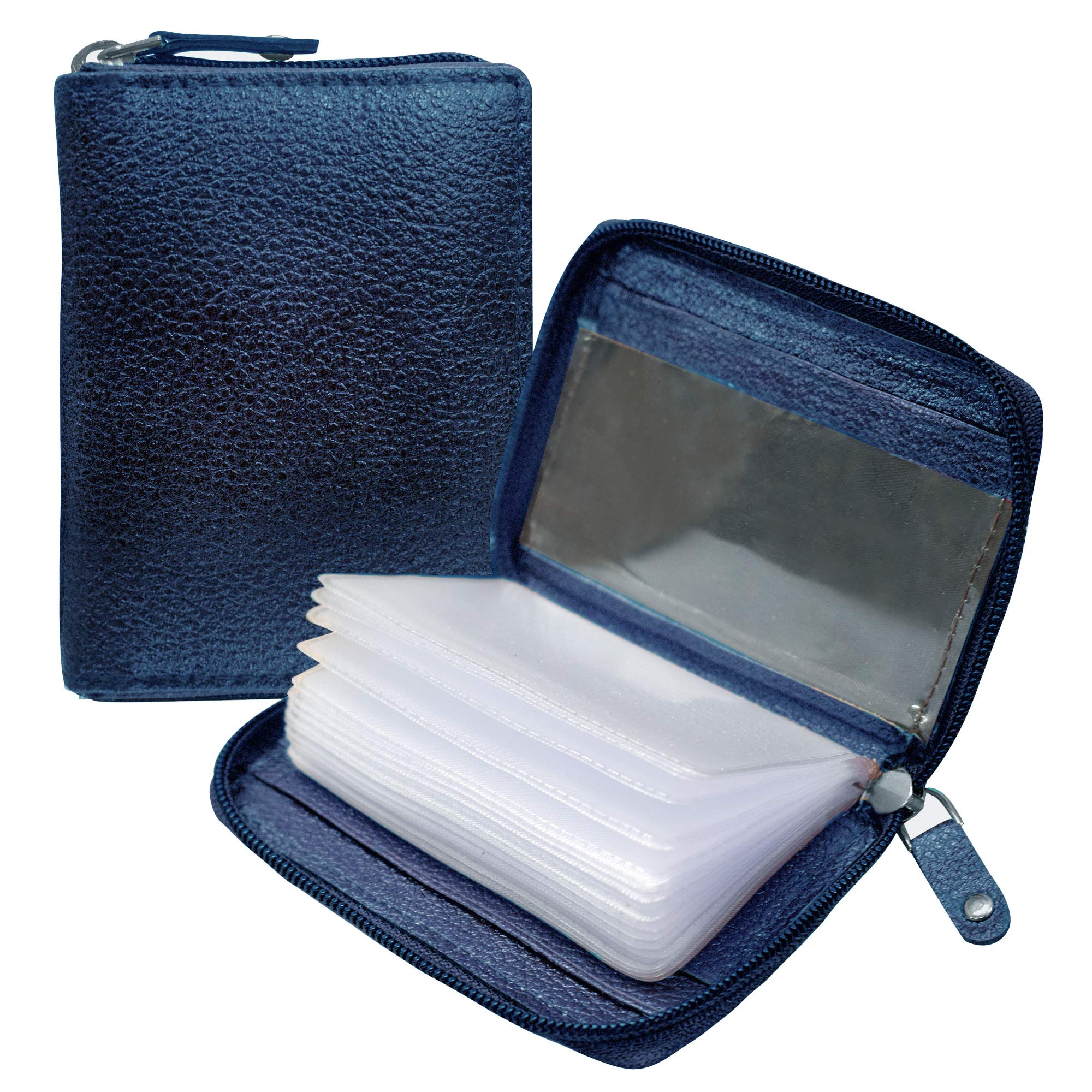 ABYS Genuine Leather Unisex Blue Bank | Business Card Holder Wallet