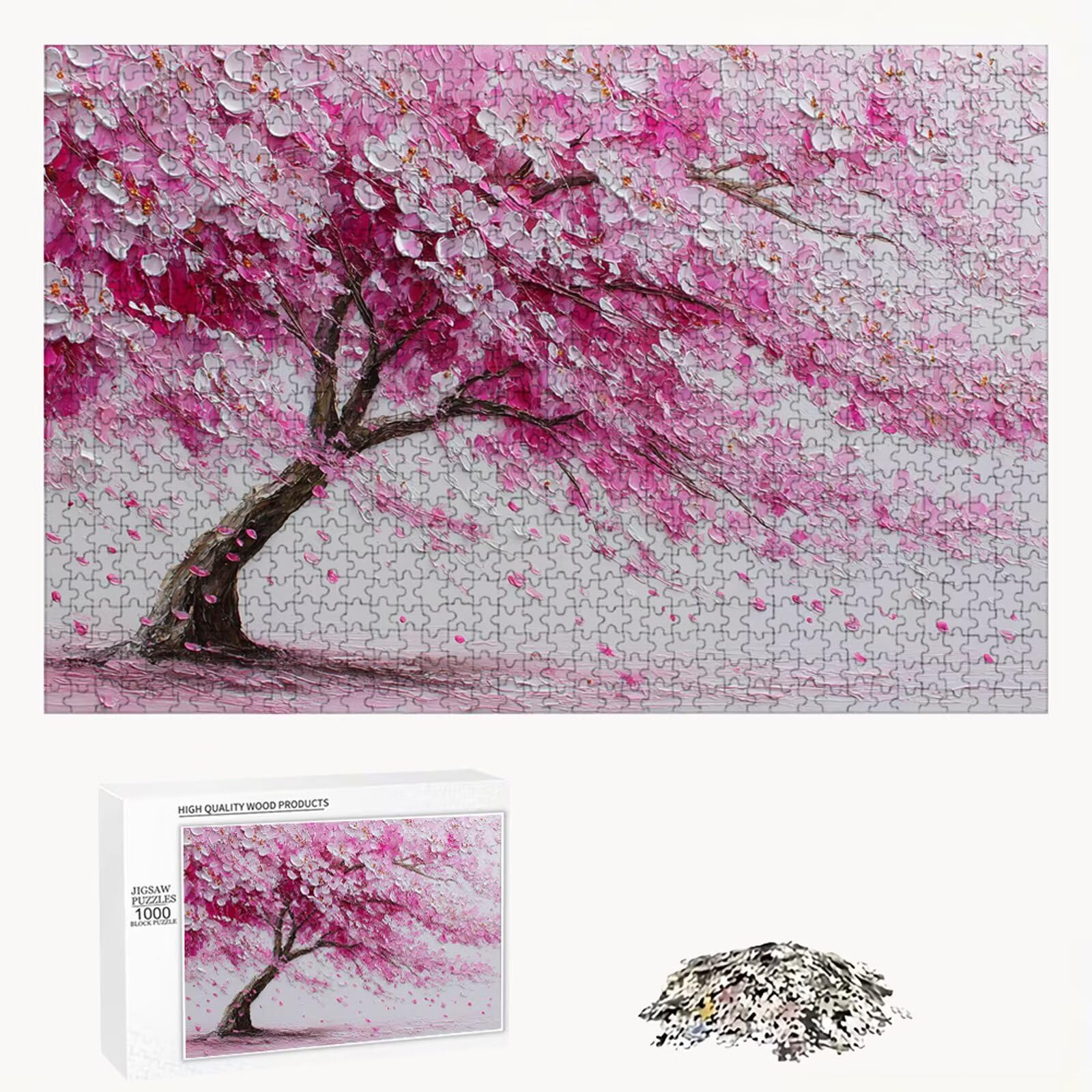 4000 Pezzi Puzzle Adulti - Albero & Rosa - Fabbricazione in Legno Robusto (Forma Classica) - Decorazione Murale con Poster - Prodotto Riservato ad Adulti e 14 Anni in Su (147x105cm) P3#139