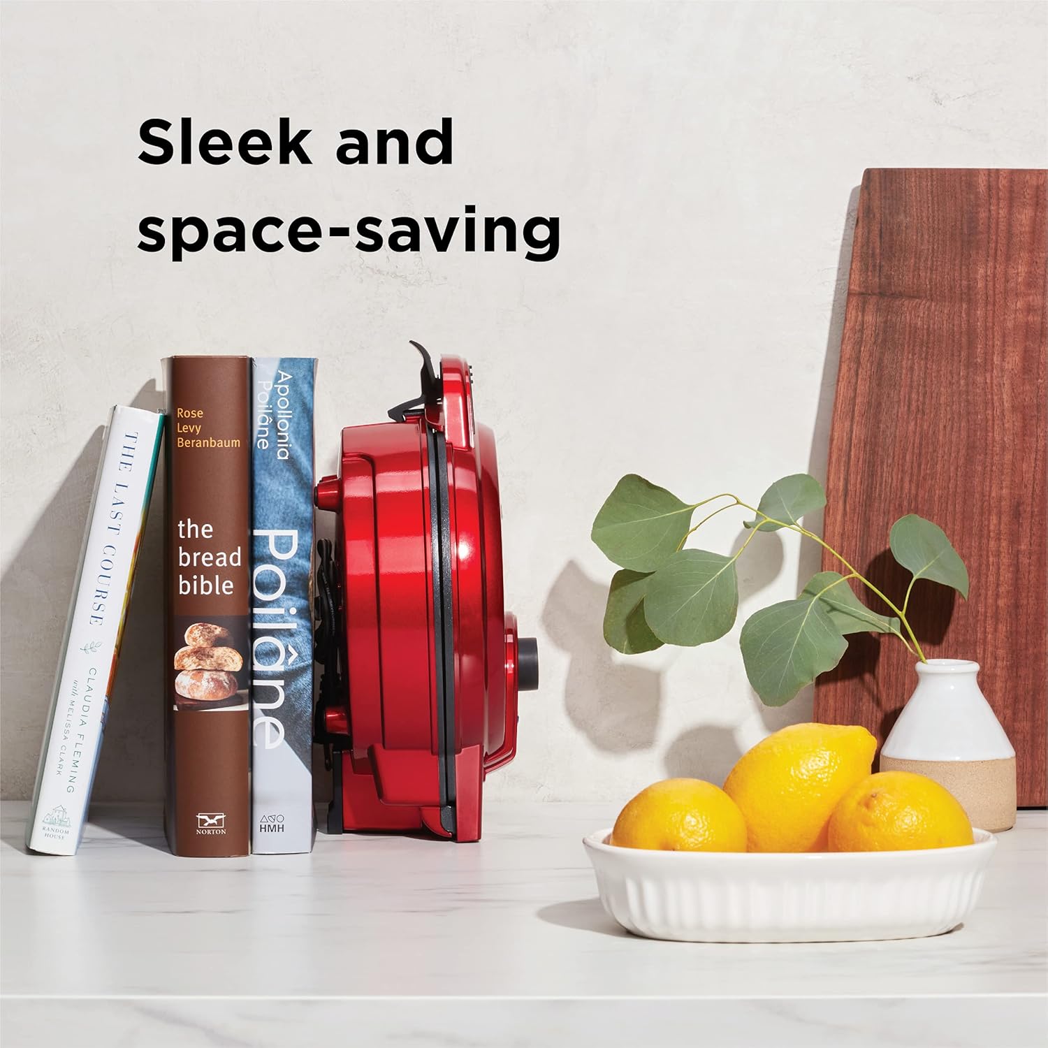 Chefman Anti-Overflow Belgian Waffle Maker w/Shade Selector, Temperature Control Mess Free Moat, Round Iron w/Nonstick Plates & Cool Touch Handle, Measuring Cup Included, Red: Home & Kitchen