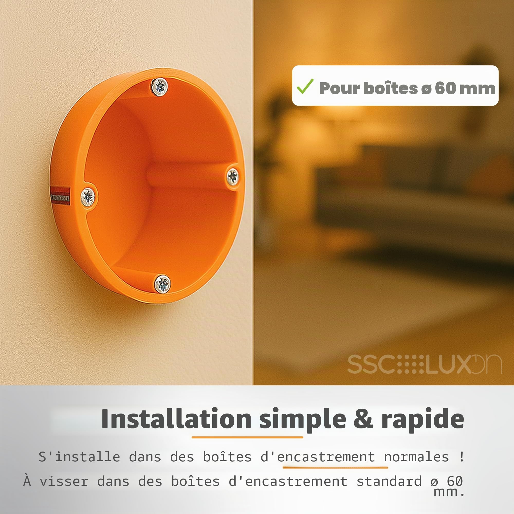 SSC-LUXon Zenalux Smart WiFi Variateur d'intensité rotatif LED avec couvercle – Variateur universel encastré compatible avec Alexa, Google Home et Tuya Smart Life