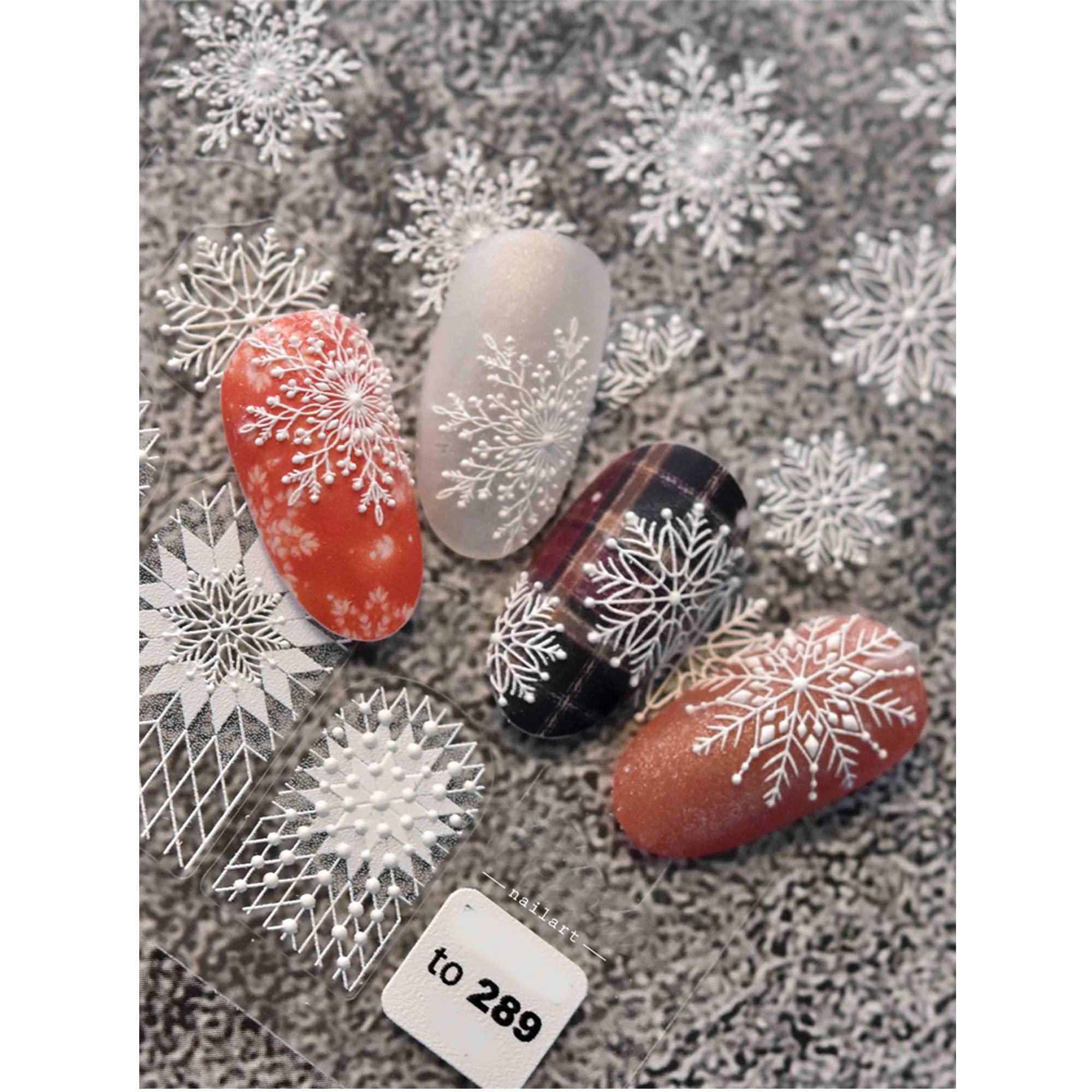 1pc Nail Stickers Japanese Stickers 5d Craft Nail Stickers Three-Dimensional Snowflake Stickers Christmas Nail Art