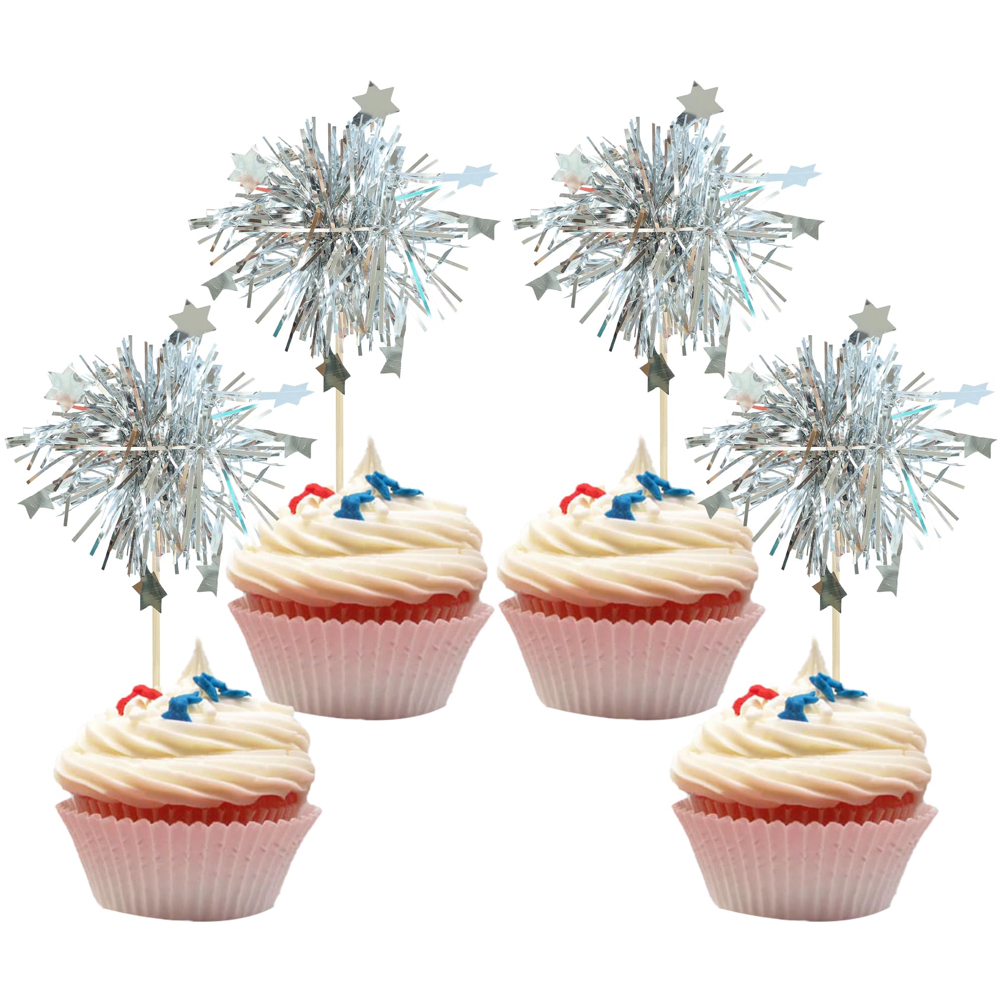 Sparkly Firework Cupcake Toppers - Birthday Party Decor -18