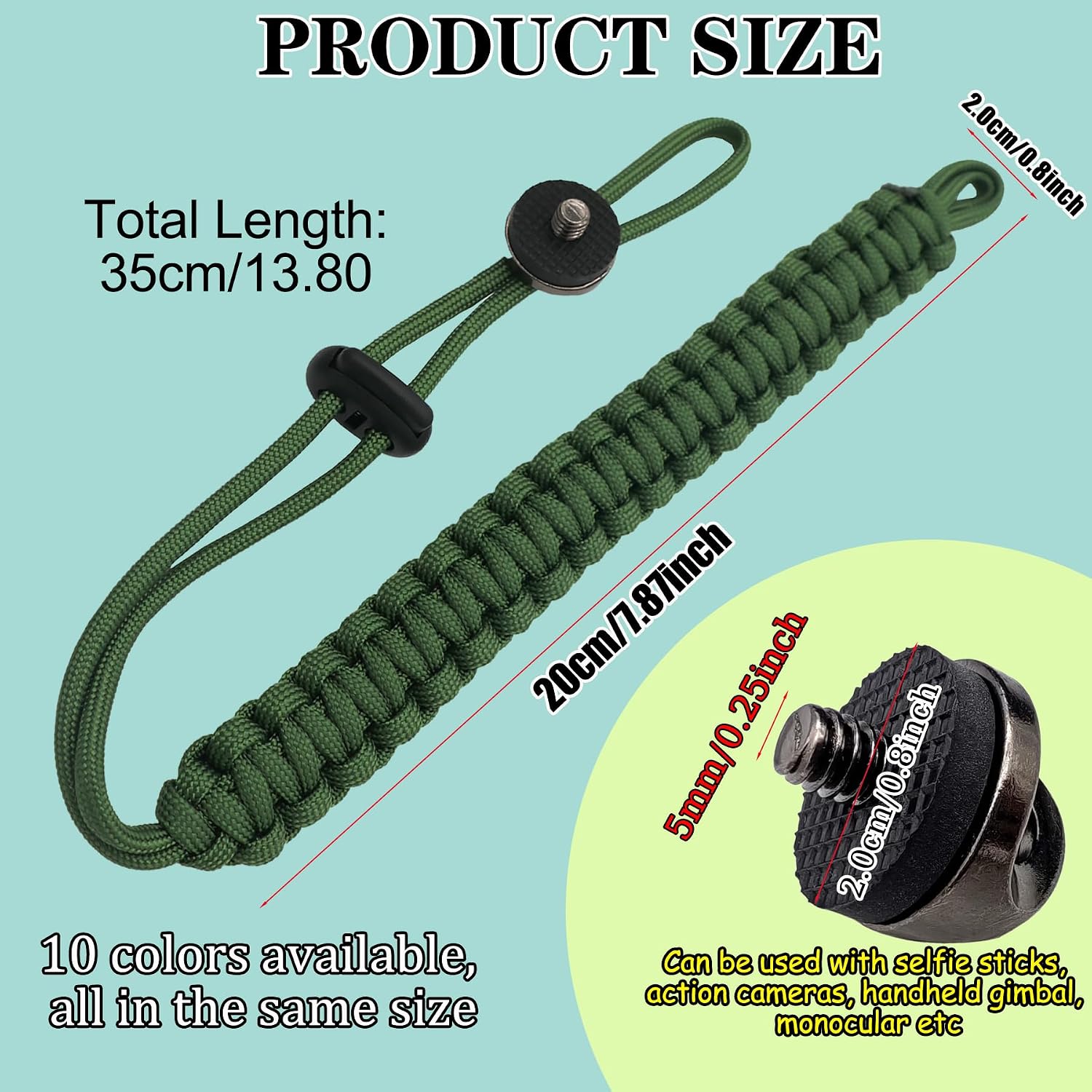 Camera Wrist Strap, Adjustable Nylon Hand Wrist Straps Lanyard with a 1/4" screw, for DSLR cameras, smartphone