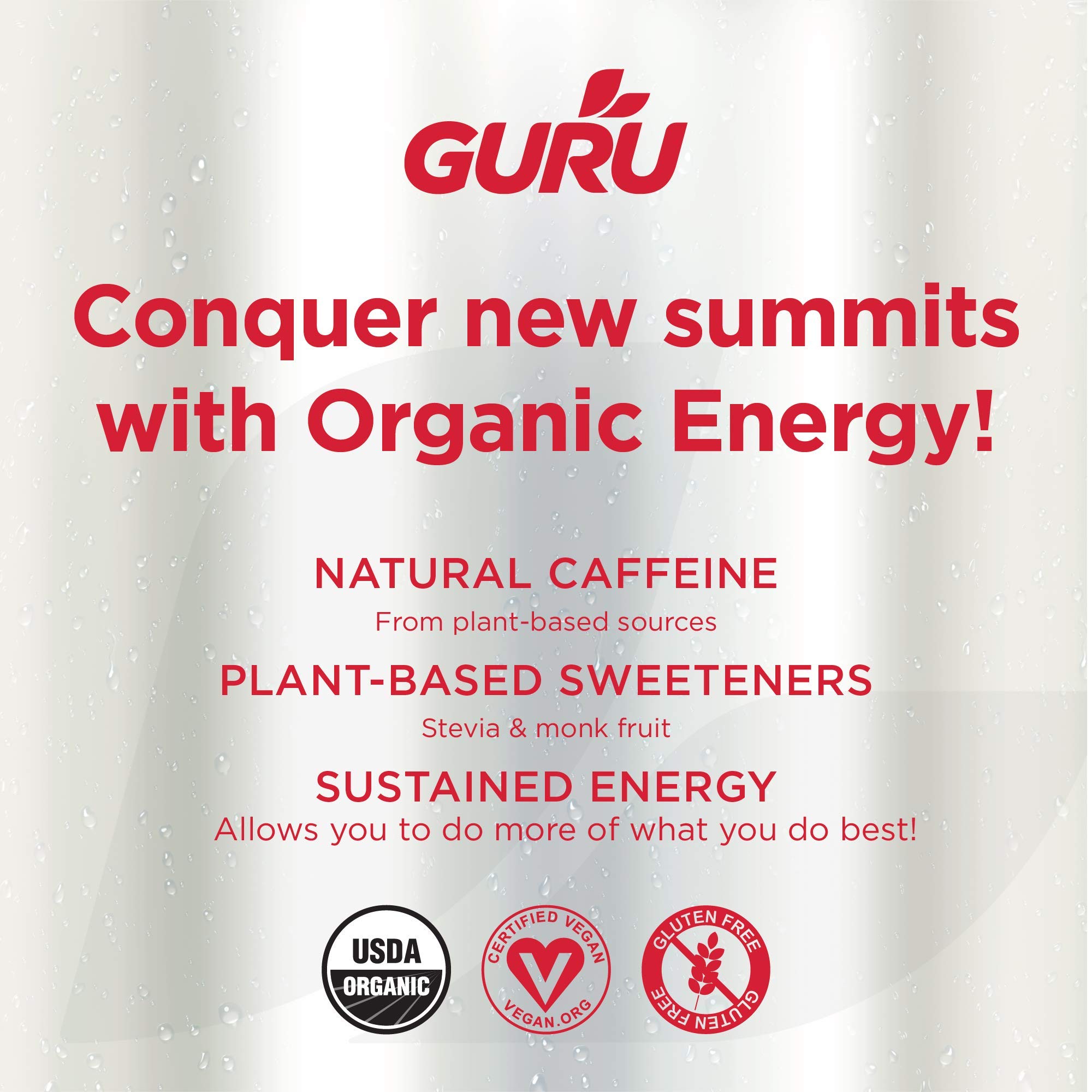 Buy GURU PlantBased Lite Energy Drink Only 20 Calories Recharge