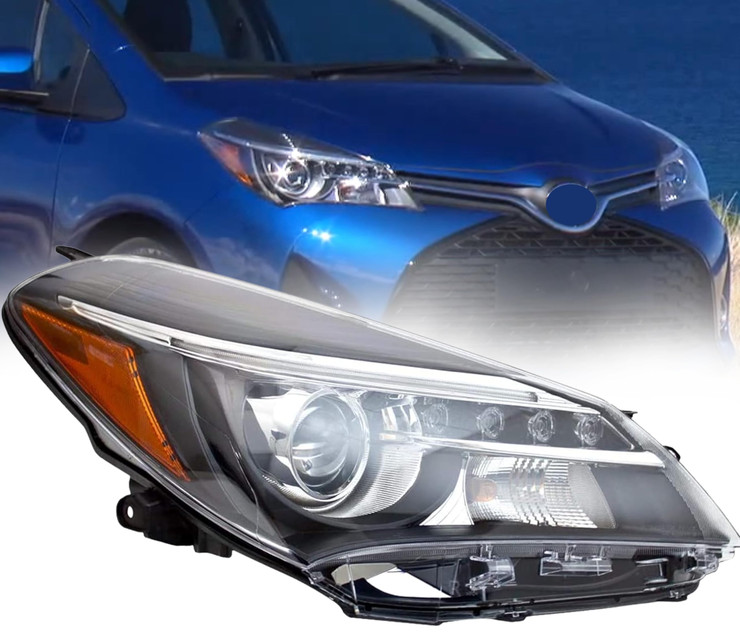 パーツ Toyota Yaris Halogen Headlight K0-2 LW58 Amazon.com: Replacement For Toyota 2015/2017 Yaris SE Halogen