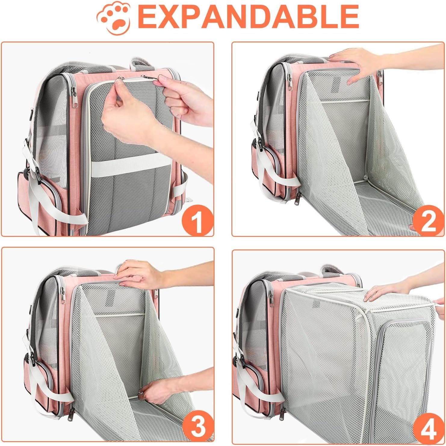 KittuPet Tote Bag Backpack Cat Breathable Size Travel Clear Transparent Carrying Puppy Portable Carrier Back Bag for Outdoor Kitten Storage Pet Large Hiking Dog Cage Travel Backpack Medium Size 1