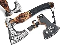 Vista 8 de Hacha Vikinga – Mango de Palisandro de 19 Pulgadas con Funda de Cuero, Hachas de Lanzamiento y Tomahawks, Hacha para Dividir Madera, Bushcraft - ERIK