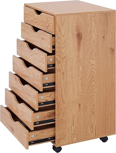 Miniatura 77 de Naomi Home Cómoda de 5 cajones para dormitorio, alta y elegante, con ruedas y estantes de almacenamiento, pequeña para guardarropa, para maquillaje,