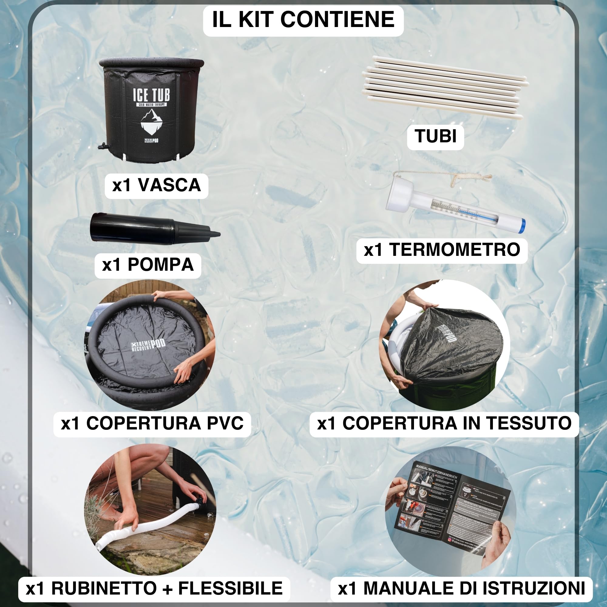 Ice Bath Xtreme Recovery POD - Vasca Crioterapia Con Ghiaccio Portatile Per Atleti | Vasca Gonfiabile Con Copertura Per Esterno/Interno - Foto 9
