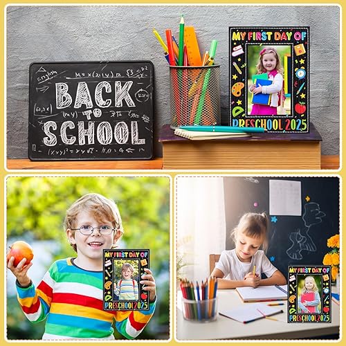 Miniatura 6 de FLYAB Marco de fotos My First Day of Preescolar 2025 My 1st Day of Prschool Pre-K Kindergarten - Marco de fotos para el primer día de preescolar
