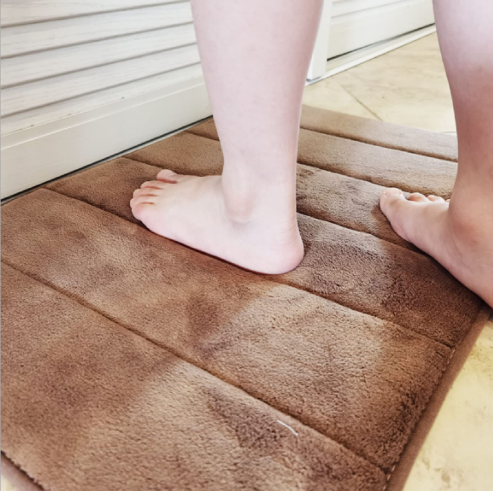 Memory Foam Badematte Rutschfest Absorbent Teppich Gestreifte Fußmatte, Teppicheingangsmatte, Haustiermatte, Bad und Küche, Saugfähig Rutschfest, 60Cmx90Cm