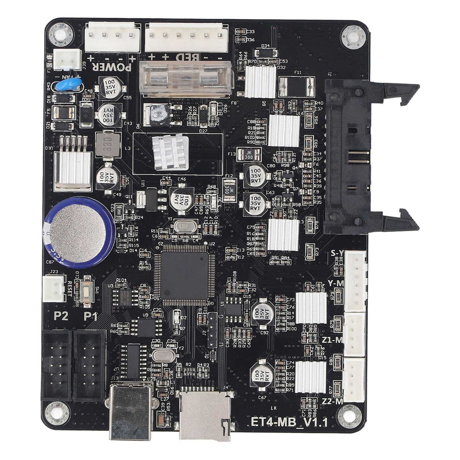 Bewinner 32-Bit-3D-Drucker-Motherboard, 8–35 V-Steuerplatine für Anet ET4, STM32F407 168 MHz ARM-Chip, 2-lagige Leiterplatte mit Wärmeableitung, A4988-Motortreiber, Offline-Upgrade
