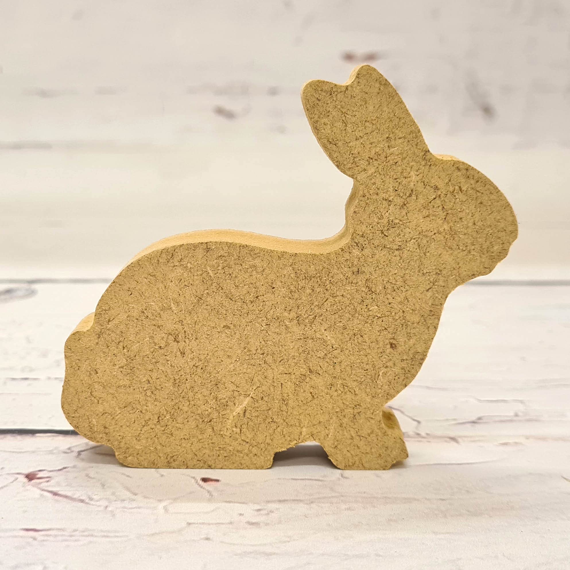 18mm MDF Wooden Freestanding Rabbit/Bunny - (200mm) 20cm - By Laser Crafts (20cm)