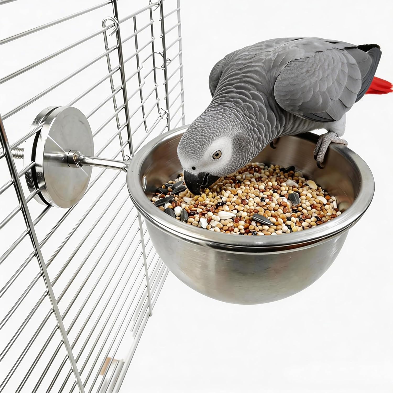 AOTU Dog Bowls Water Bowl for Dog Crate Cat Bowls Stainless Steel Food or Water Bowl with Clamp Holder No-Fall Design, Rust-Resistant, for Dogs, Cats, Hamster, Parrot, Bunny Small Animal Water Bowl