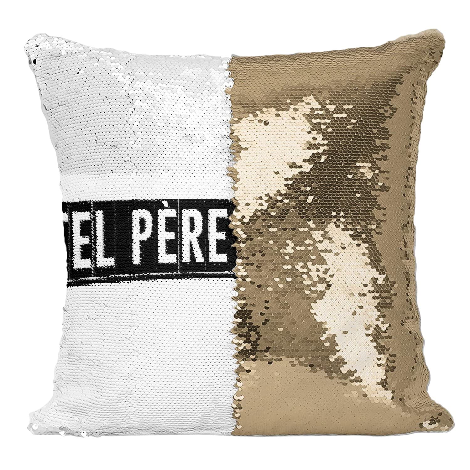 Coussin sequin doré Tel Père Tel Fils pour décoration enfant et papa
