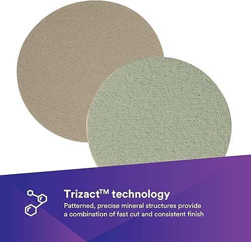 Miniatura 30 de 3M Disco abrasivo Trizact Hookit de grado 8000 con respaldo de espuma, 30804, 3 pulgadas, acabado de pintura, lijado ultrafino, eliminación de micro
