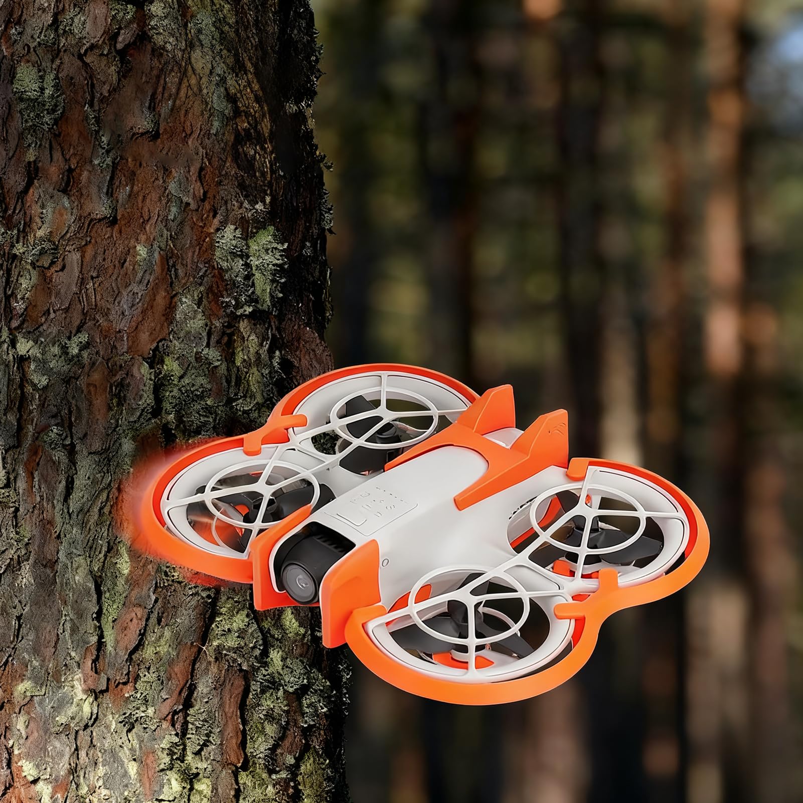 Accesorio anticolisión para dji, 2 en 1 anticolisión + Protector de hélice para dron dji Neo, Protector de Parachoques para hélice dji Neo Accesorio (Naranja)