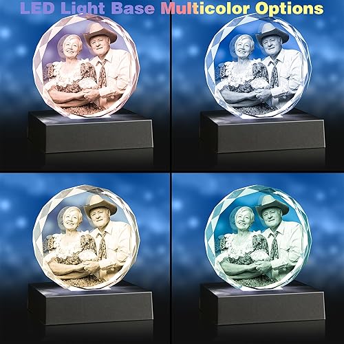 Miniatura 4 de Foto de Cristal 3D, Regalos Personalizados de Navidad para Mujeres, Esposa, Ella, Él, Hombres, Marido, Regalos de Fotos Personalizados, Cumpleaños