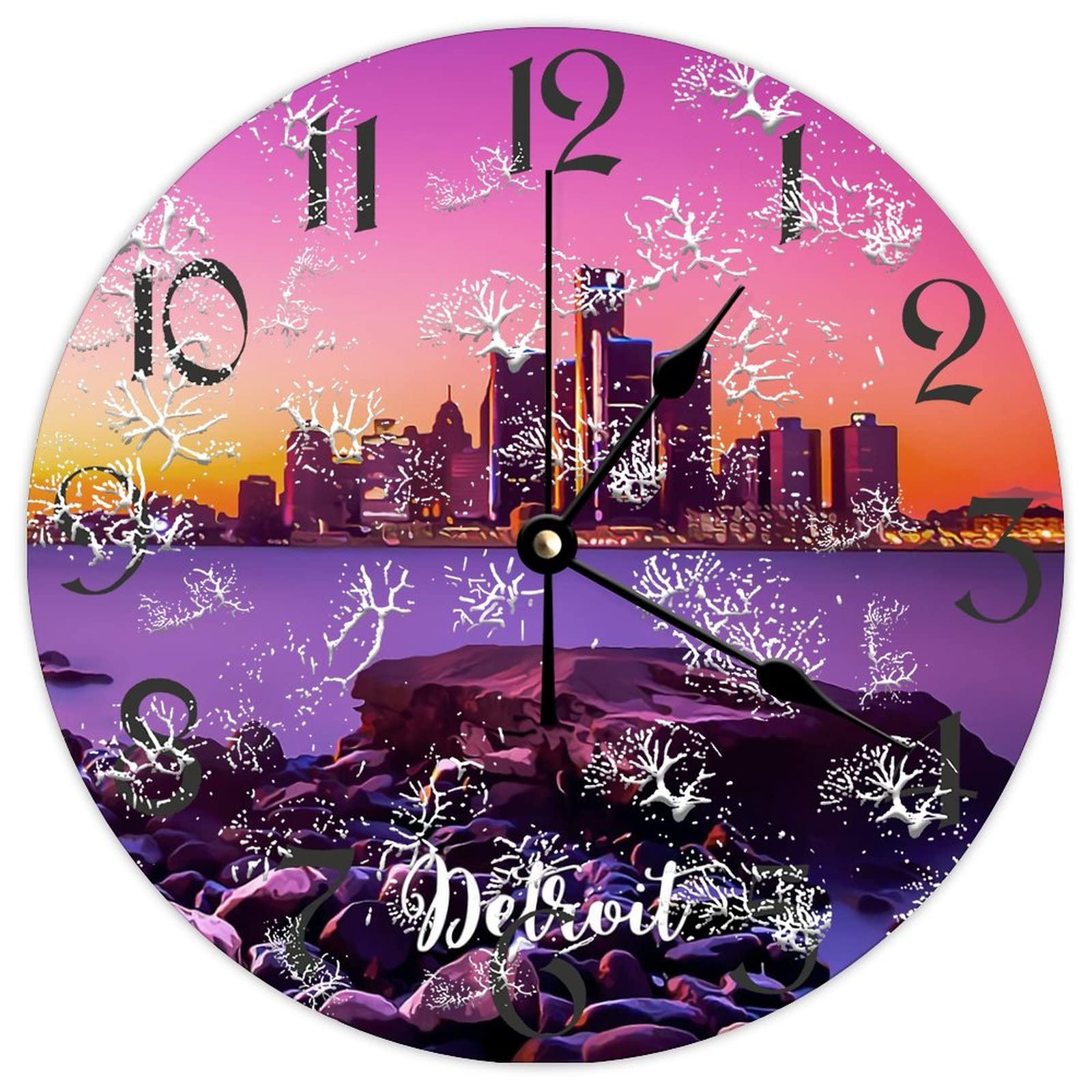Horloge murale en bois rétro pour cuisine conviviale et chambre calme