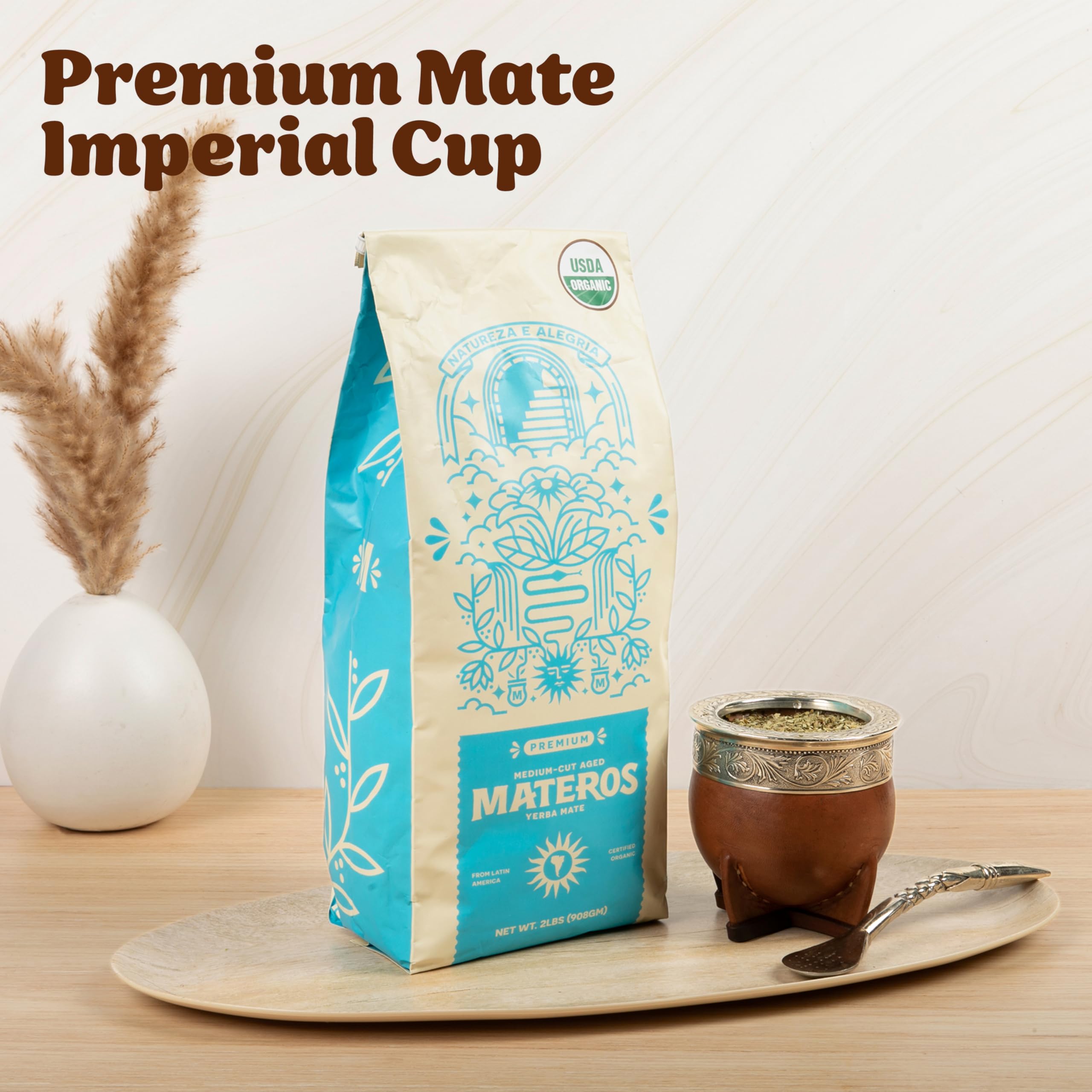 MATEROS Taza premium de yerba mate – Diseño elegante, funcional y duradero – Taza mate ecológica y elegante adecuada para una experiencia suave de beber – Cerámica Imperial (11 onzas)