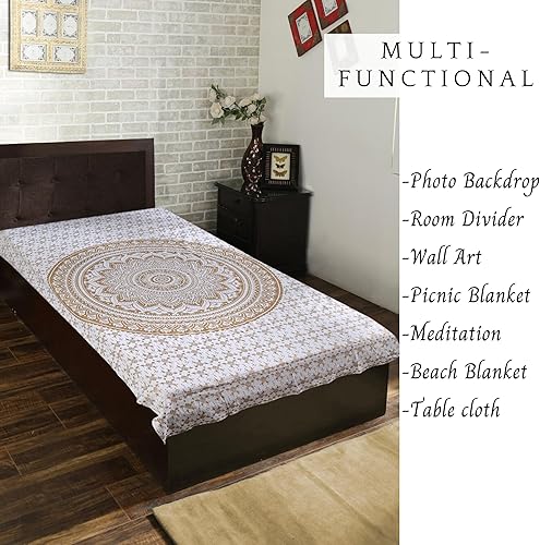 Miniatura 10 de RAJRANG BRINGING RAJASTHAN TO YOU Tapiz rosa hippie con mandala, arte bohemio, decoración de pared, decoración de pared estilo bohemio trippy,